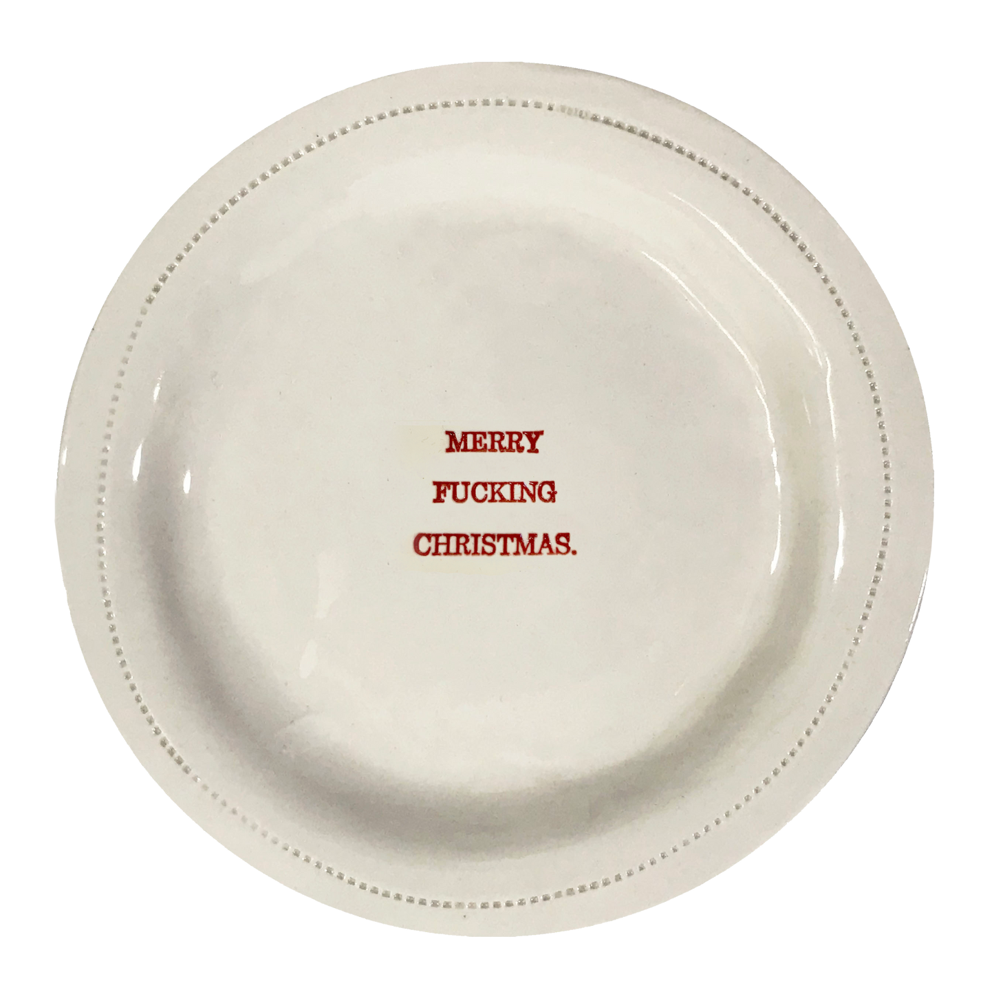 Merry Fucking Christmas.- 6" Porcelain Round Dish
