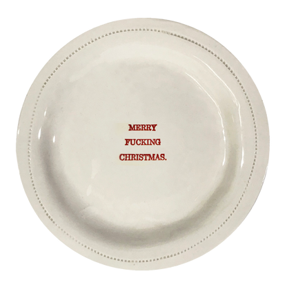 Merry Fucking Christmas.-  6" Porcelain Round Dish