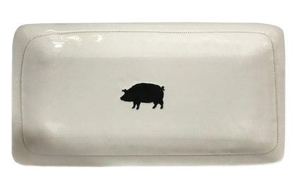Pig.- Porcelain Platter  11.5" x 5.5"