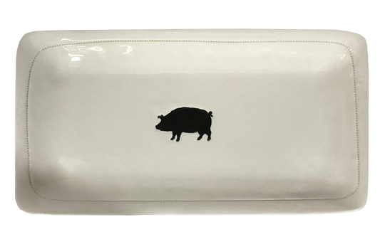Pig.- Porcelain Platter  11.5" x 5.5"