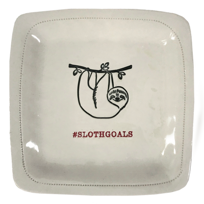 #SlothGoals- 6" x 6" Porcelain Dish