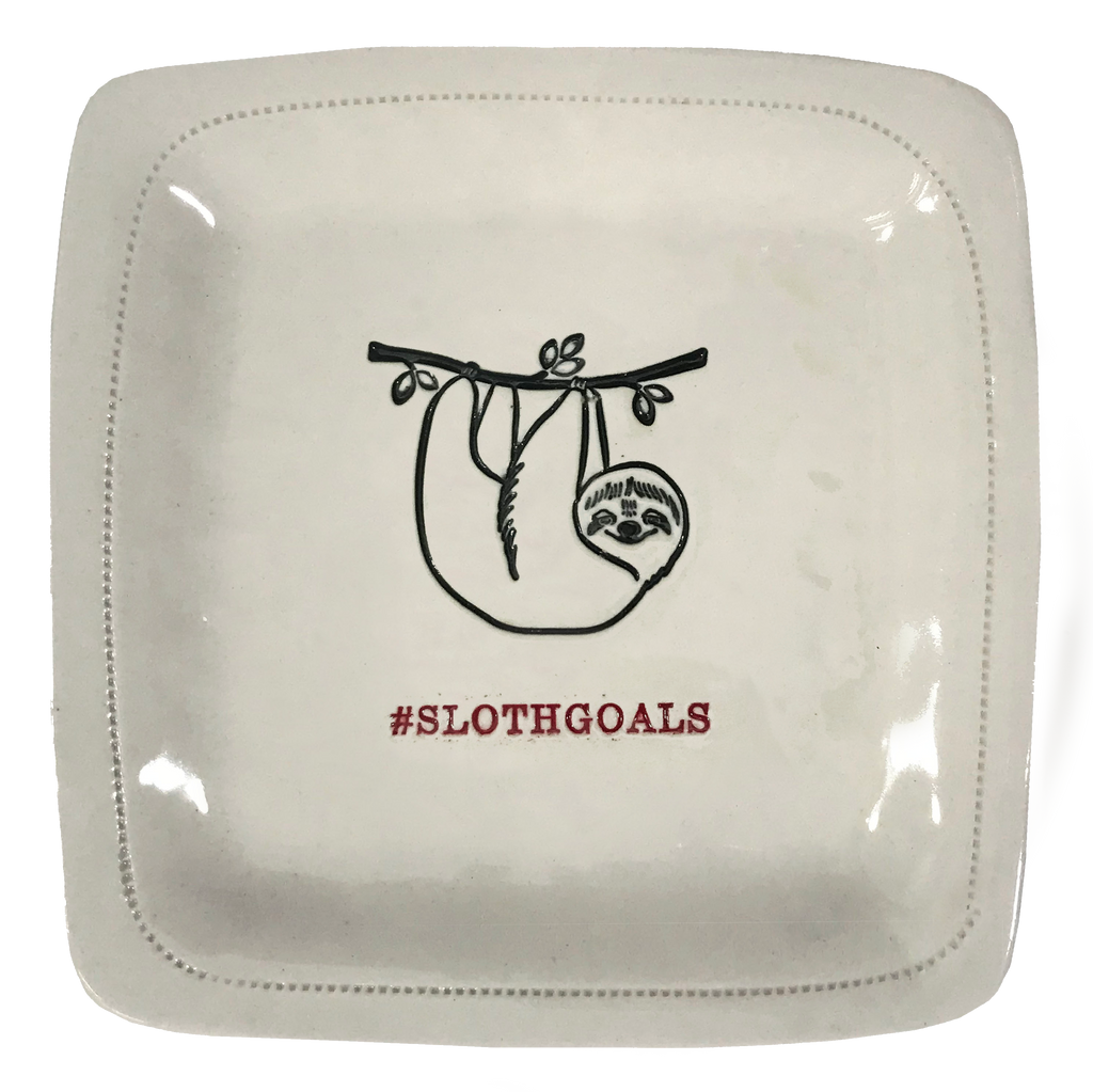 #SlothGoals- 6" x 6" Porcelain Dish