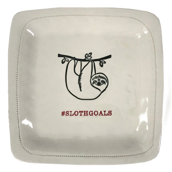 #SlothGoals- 6" x 6" Porcelain Dish
